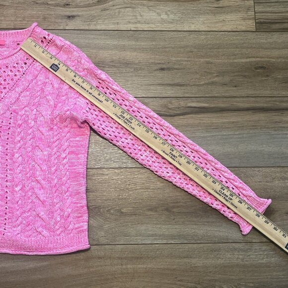 Women's Lilly Pulitzer Macxy Mix Stitch Sweater SZ Small Pink Open Knit - Picture 6 of 10